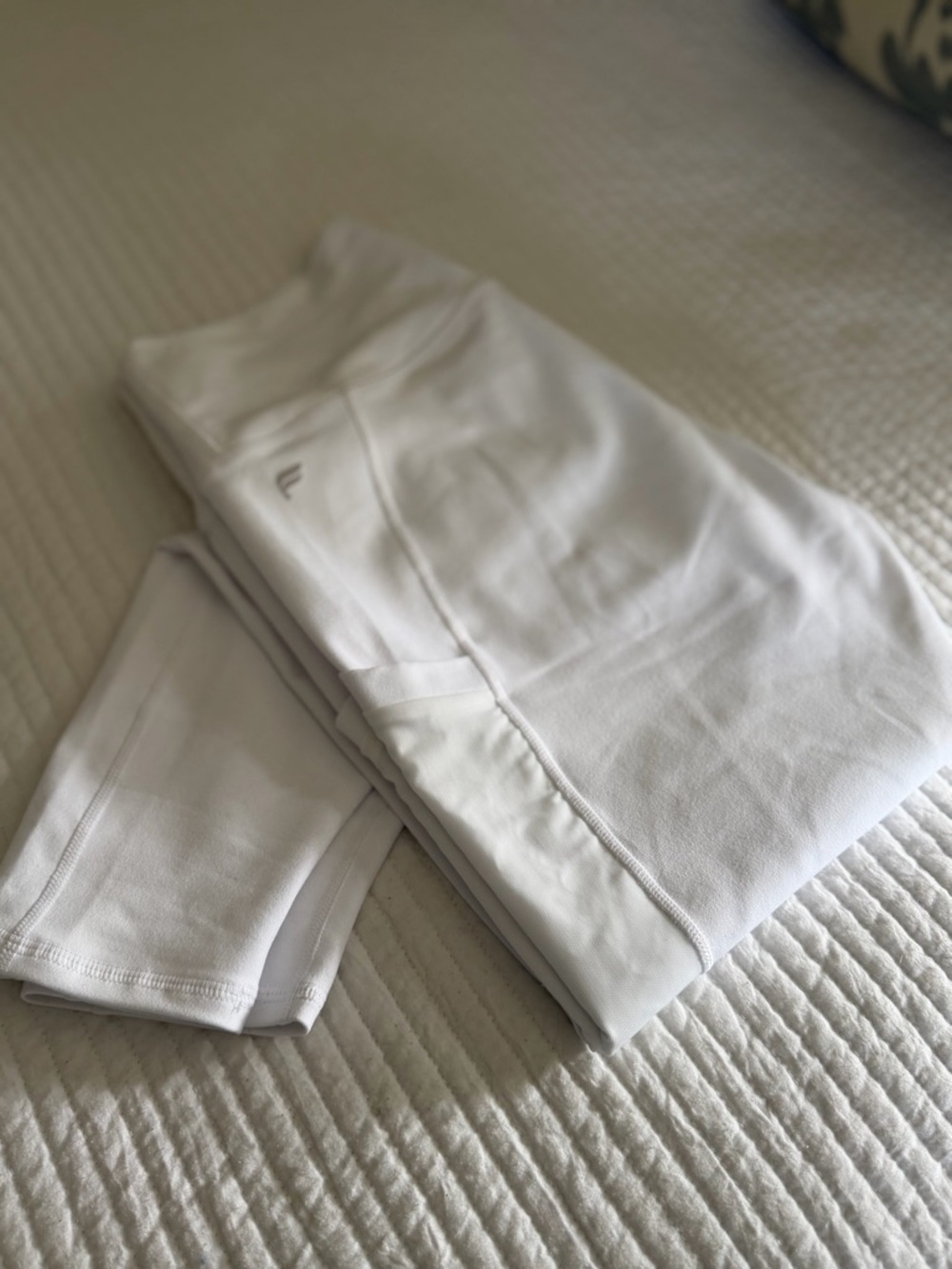 Fabletics White PowerHold Leggings with Subtle Logo - Picture 8 of 8